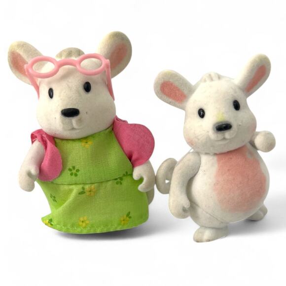 Li'l Woodzeez Nibblekin Mouse Felt igurine Doll Mother Daughter Mom Baby - Picture 1 of 2